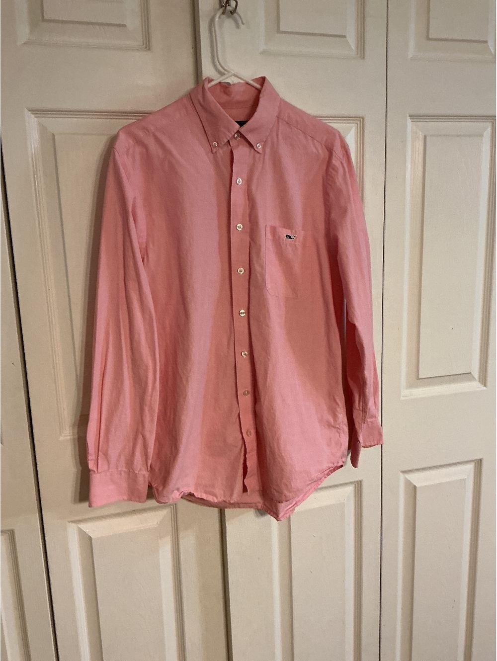 Vineyard Vines Slim Fit Tucker Whale Shirt Pink Sz M Men Button Down 100% Cotton